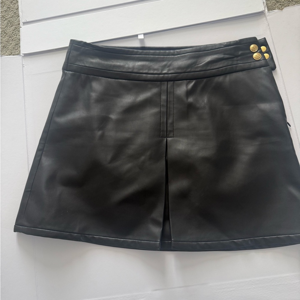 J. Crew Black Mini Skirt with Gold Accents